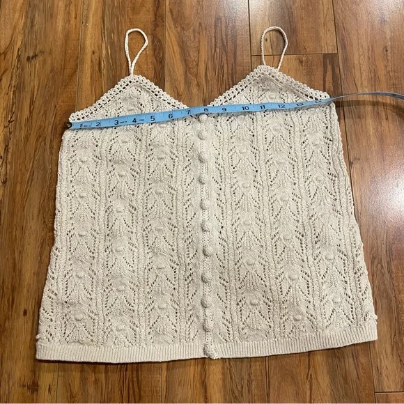 Sezane Francisco Cream Knit Crochet Cami Tank Top Size S - Picture 14 of 16